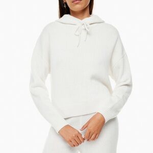 Babaton 100% cashmere cropped Ivory Hoodie